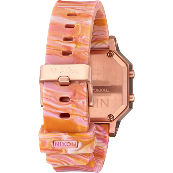 2022 Nixon Siren Stainless Steel Surf Watch A1211 - Rose Gold / Pink Marble